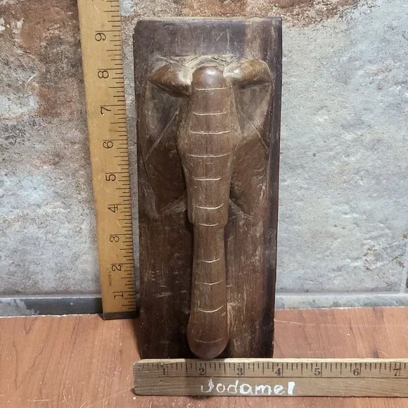 Hand Carved African Wood Door Pull Elephant Handle